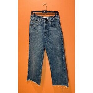 Lee Premium Select Relaxed Fit Straight Leg Work Jeans, Sz 31x24 Cut Off Raw Hem